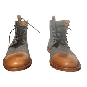 Men's Gray and Brown Lace-Up Shoes